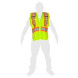 Chaleco de seguridad de alta visibilidad amarillo ajustable unitalla SR1034-AM MR Seguridad