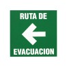 Letrero Ruta de Evacuación izquierda 18 x 18 cm fotoluminiscente
