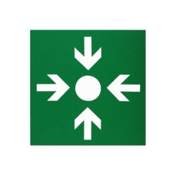 Letrero Punto de reunión 18 x 18 cm fotoluminiscente