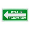 Letrero Ruta de Evacuación izquierda 40 x 20 cm