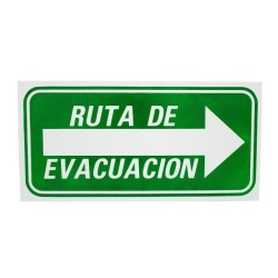 Letrero Ruta de Evacuación derecha 40 x 20 cm