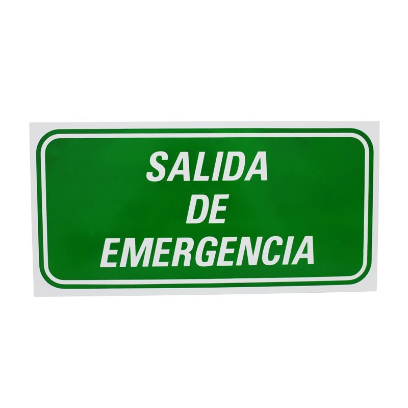 Letrero Salida de Emergencia 40 x 20 cm