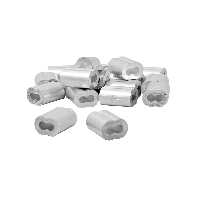 Casquillo doble de aluminio para cable 3/32" con 100 piezas 217111 OBI