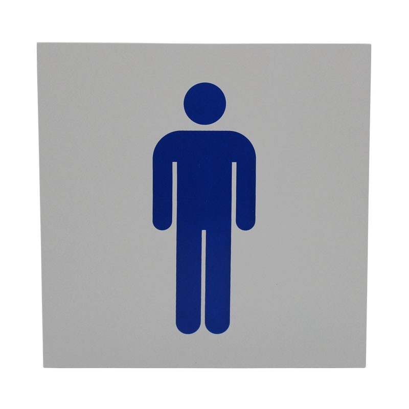 Letrero para baño Hombres 18 x 18 cm