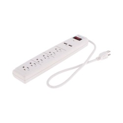 Multicontacto 6 entradas con supresor de picos a 450 Joules 1305 Sanelec