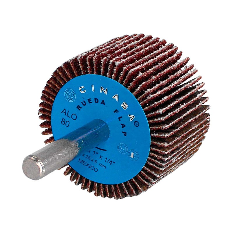 Rueda flap con vástago 1-1/2" x 1" x 1/4" grado 80 X-89 Cinasa