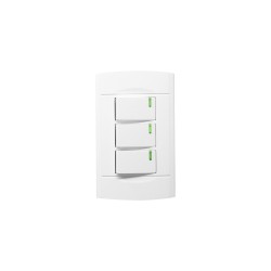 Placa con 3 apagadores sencillos 4443 Sanelec