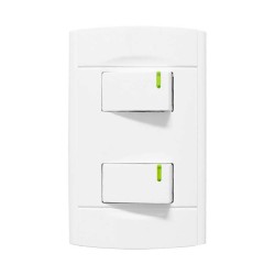 Placa con 2 apagadores sencillos con reflejante 4442 Sanelec