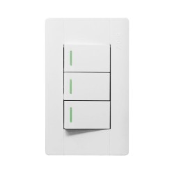 Placa con 3 apagadores sencillos y reflejante 4095 Adir