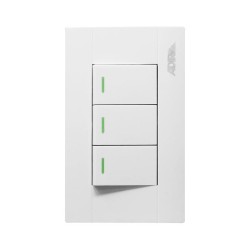 Placa con 3 apagadores de escalera y reflejante 4096 Adir