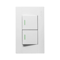 Placa con 2 apagadores sencillos con reflejante 4093 Adir