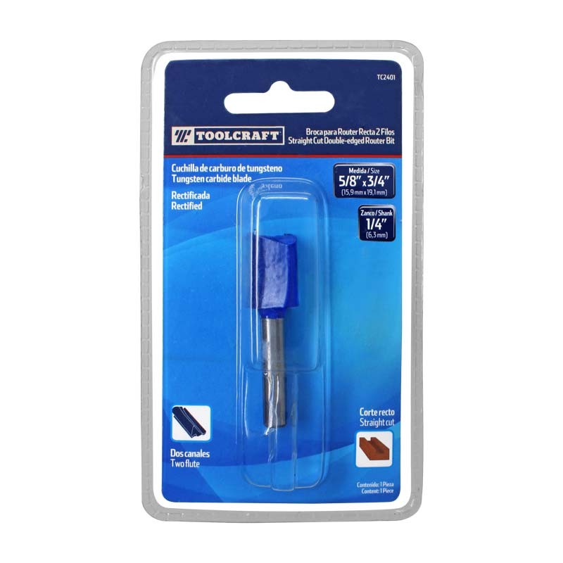 Broca para router recta 5/8" x 3/4" TC2401 Toolcraft