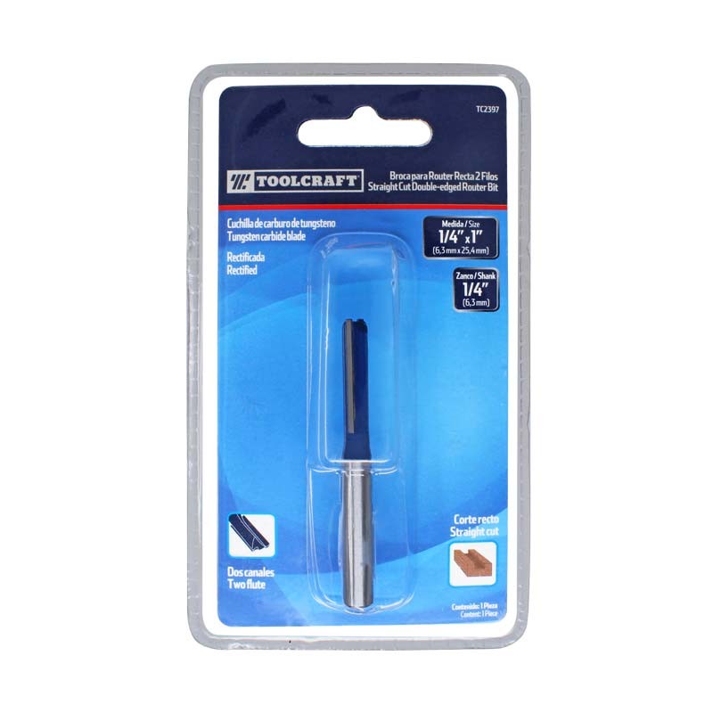 Broca para router recta 1/4" x 1" TC2397  Toolcraft