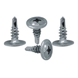 Pija auto perforante cabeza ancha 8 mm x 1/2" 100 piezas