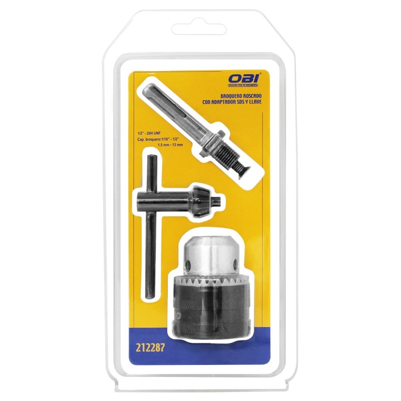 Broquero roscado con adaptador SDS y llave 212287 OBI