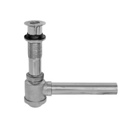 Cespol para lavabo ala pared tipo bote en zamac cromado