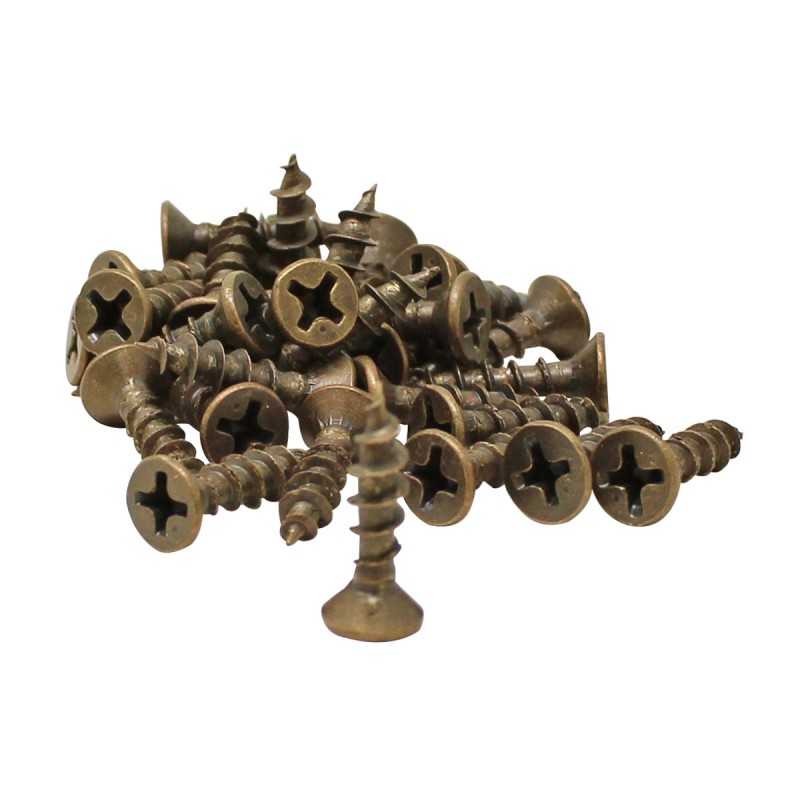 Tornillo 6 x 5/8" latón antiguo Veker