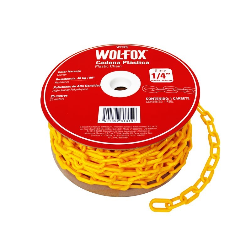 Cadena amarilla de plástico 1/4" WF9355 Wolfox