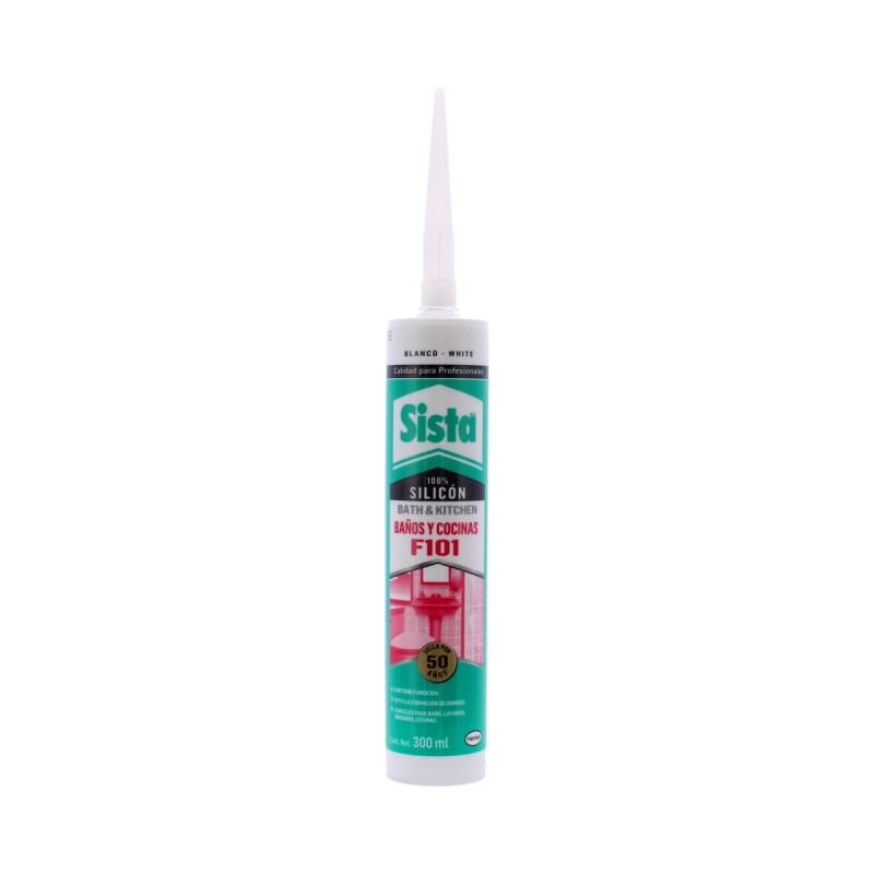 Silicón Baños y Cocinas blanco 300ml F101 Sista