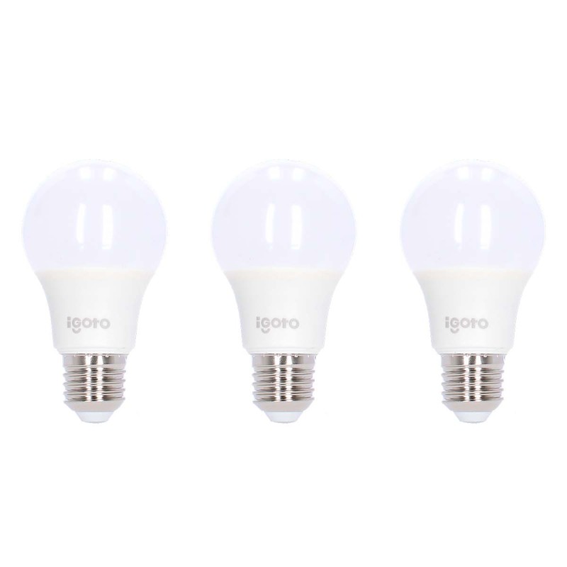 Juego de 3 focos LED A60 9 W 6500 °K Luz fría F3P10109 Igoto