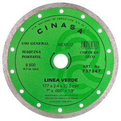 Disco diamante liso 7&quot; Cinasa