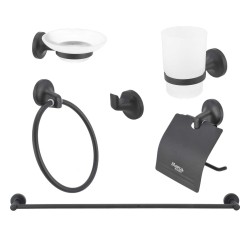 Juego de accesorios para baño negro mate 16250 Maxflu