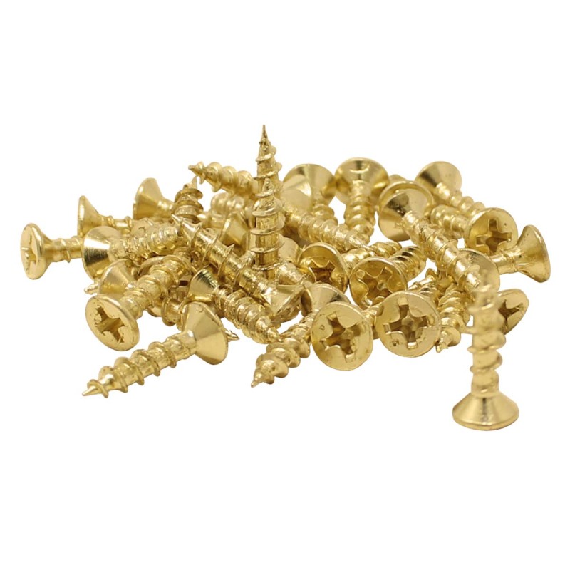 Tornillo 6 x 5/8" latón brillante Veker