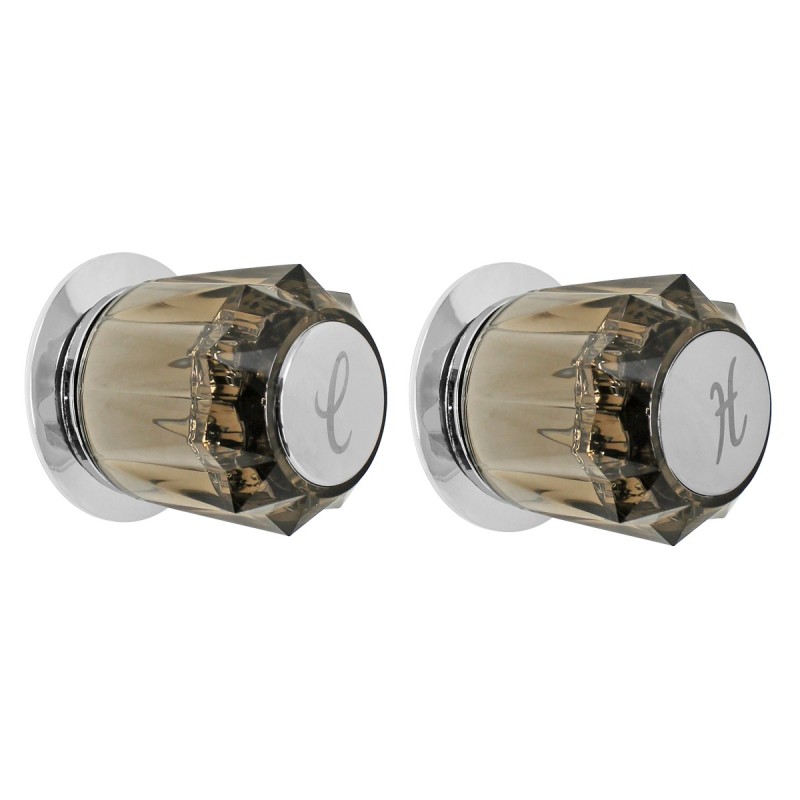 Juego de manerales de acrílico para regadera Humo FS-70077-N Feniex