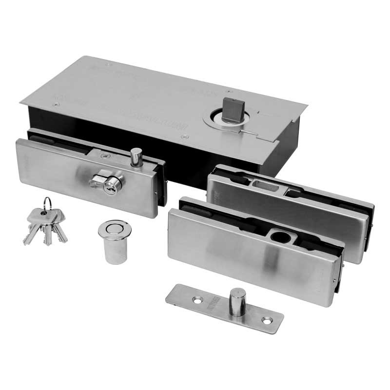 Kit de cerradura y bisagra para puerta de cristal 1012 Herralum