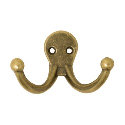 Perchero doble latón antiguo 1835 Handy Home