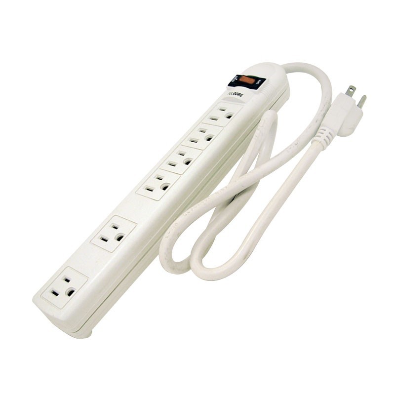 Barra multicontacto 4 + 2 tomas con supresor 270 joules FU0329 Fulgore