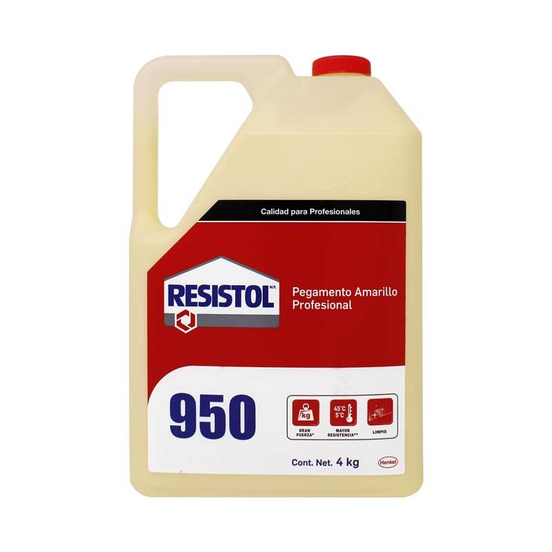 Pegamento Resistol 950 amarillo de 4 Kg