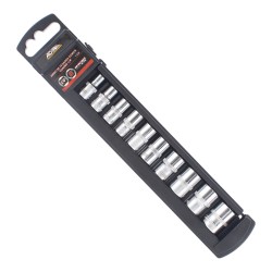 Juego de 10 dados cortos milimétricos mando de 1/4" 10529 Adir