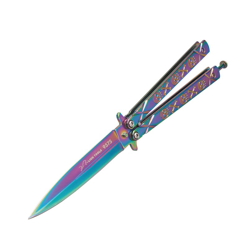 Navaja 4" tipo mariposa tornasol 9575 Lion Tools