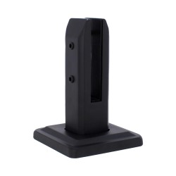 Grapa rectangular negra para barandales de vidrio Axcent