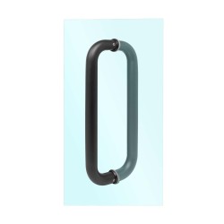 Jaladera tipo "C" para puertas de cristal 30 cm negro mate 25 * 300-B Axcent