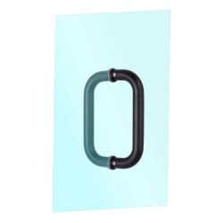 Jaladera tipo "C" para puertas de cristal 15 cm negro mate Axcent