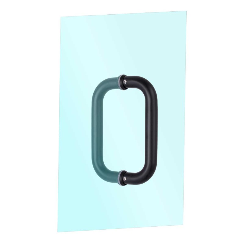 Jaladera tipo "C" para puertas de cristal 15 cm negro mate Axcent