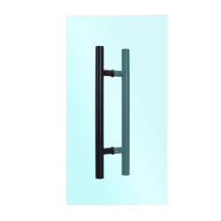 Jaladera tipo "H" 50 cm para puertas de cristal negro mate SH050N Axcent