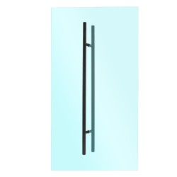 Jaladera tipo "H" 120 cm negra para puertas de cristal SH120N Axcent