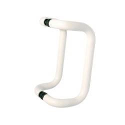 Jaladera tubular blanca para puerta de vidrio 2201 Herralum