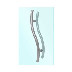 Jaladera tipo "S" para puertas de cristal satinada BRK347 Bruken