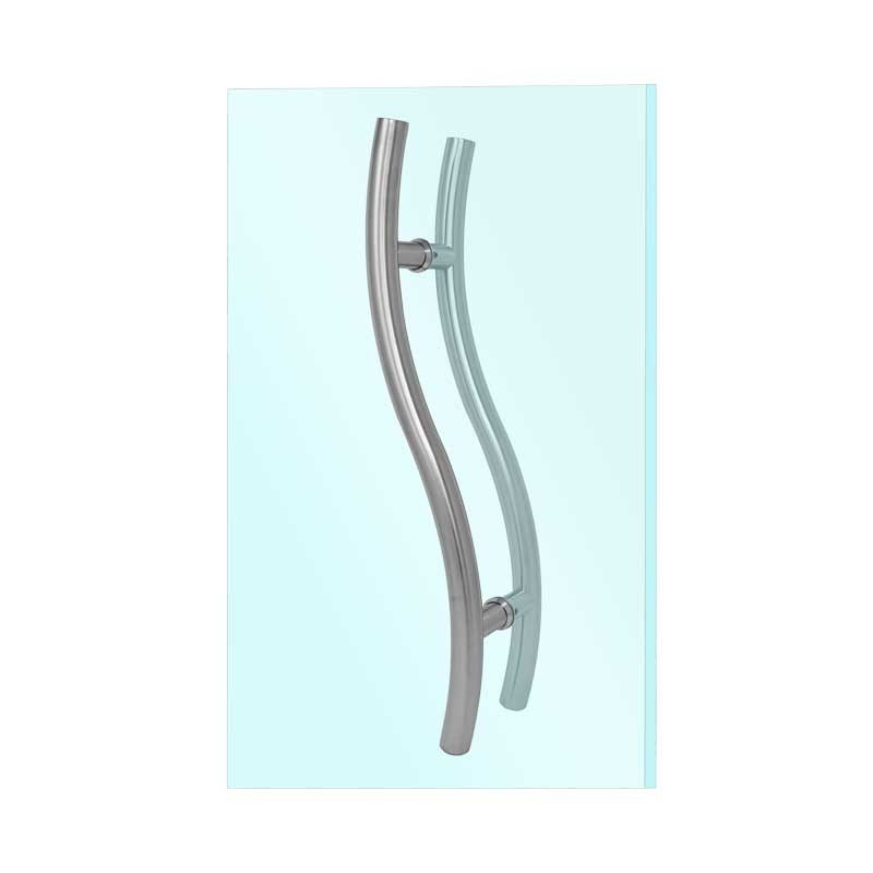 Jaladera tipo "S" para puertas de cristal satinada BRK347 Bruken