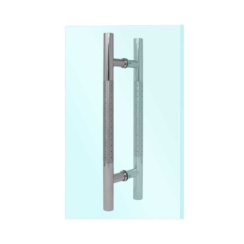 Jaladera tipo "H" para puertas de cristal cromo BRK341B Bruken