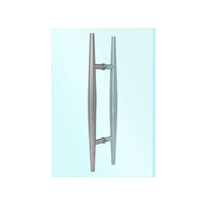 Jaladera tipo "H" para puertas de cristal satinada BRK345 Bruken