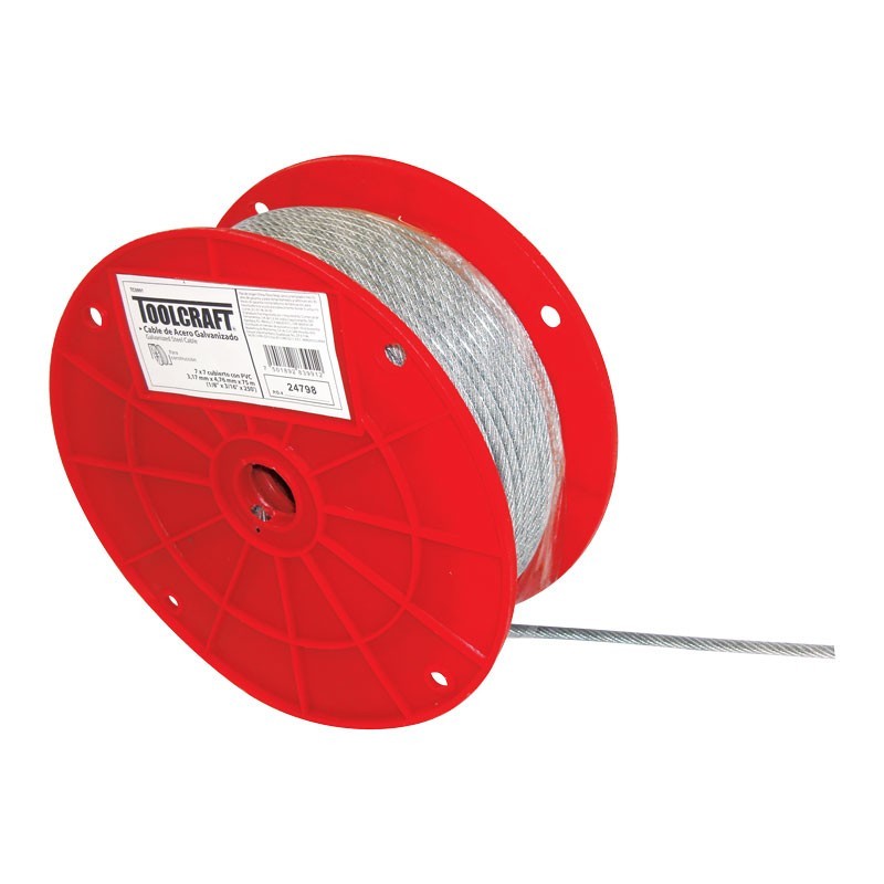 Cable de acero con forro 3/32" x 150 metros