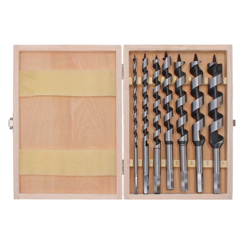Juego de brocas tipo gusano para madera 7 piezas