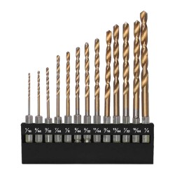 Juego de 13 brocas HSS con zanco hexagonal MRK-030 RORK