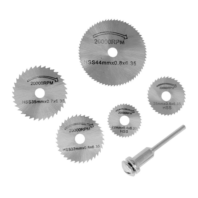 Juego de accesorios para herramienta rotativa sierra mini de 1/8" 6 piezas