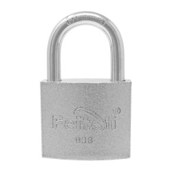 Candado de hierro gancho corto gris E2 38 mm Feiteli
